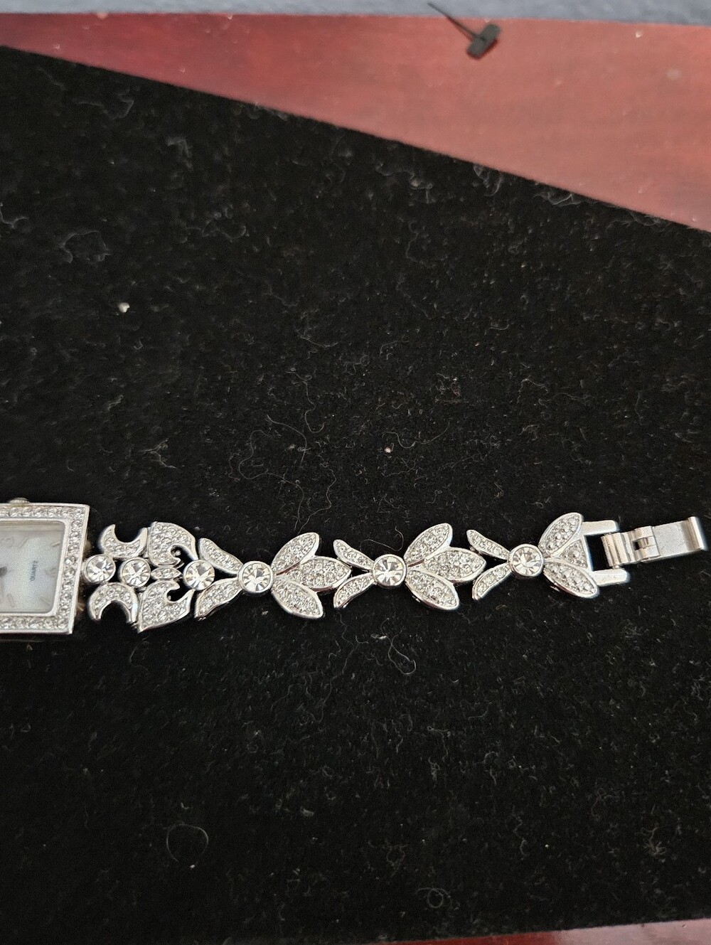 Pedre Silver Crystal Floral Bracelet Watch - Women's Dress Watch - Picture 3 of 6
